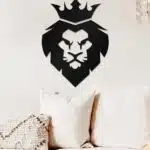 Aslan Kral Silüeti Temalı Dekoratif Ahşap Tablo