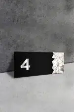 Dekoratif Aynalı Kapı Numarası Pleksi NO: 4, Gümüş - Görsel 2