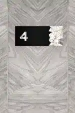 Dekoratif Aynalı Kapı Numarası Pleksi NO: 4, Gümüş