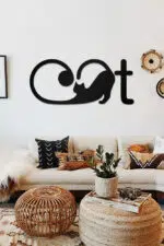 Kedi Temalı Dekoratif Ahşap Tablo - Görsel 2