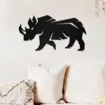 Gergedan Temalı Dekoratif Ahşap Tablo