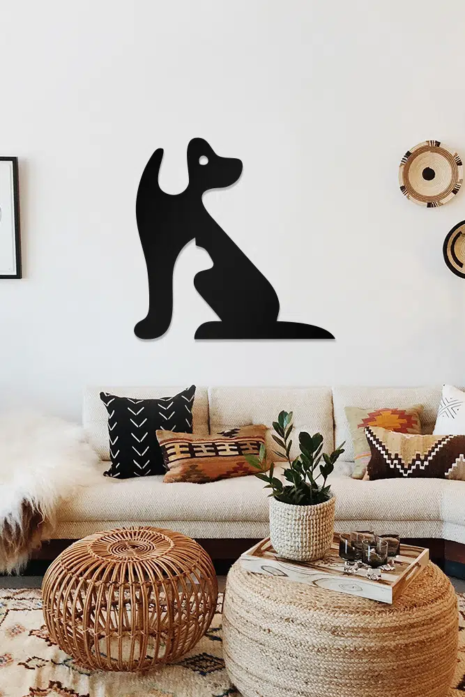Kedi ve Köpek Temalı Dekoratif Ahşap Tablo - Görsel 2
