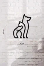 Kedi ve Köpek Temalı Dekoratif Ahşap Tablo - Görsel 3