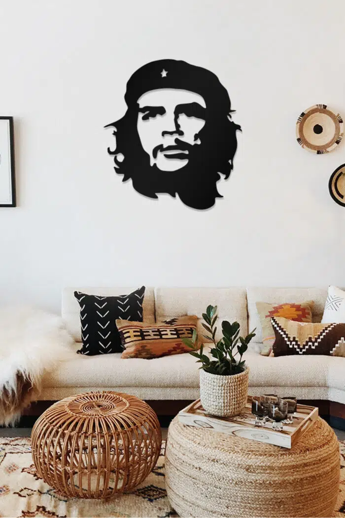 Che Guevara Silüeti Temalı Dekoratif Ahşap Tablo - Görsel 2