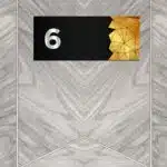 Dekoratif Aynalı Kapı Numarası Pleksi NO: 6, Gold
