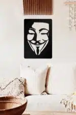 V For Vendetta Temalı Dekoratif Ahşap Tablo