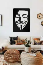 V For Vendetta Temalı Dekoratif Ahşap Tablo - Görsel 2