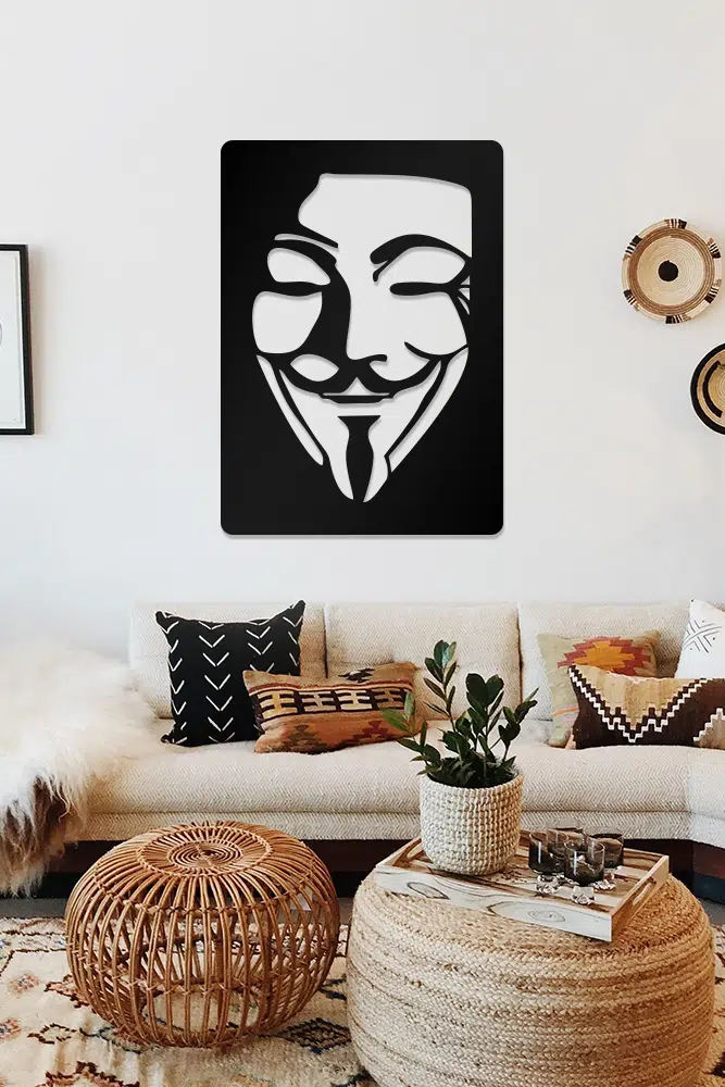 V For Vendetta Temalı Dekoratif Ahşap Tablo - Görsel 2