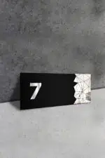 Dekoratif Aynalı Kapı Numarası Pleksi NO: 7, Gümüş - Görsel 2
