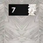 Dekoratif Aynalı Kapı Numarası Pleksi NO: 7, Gümüş