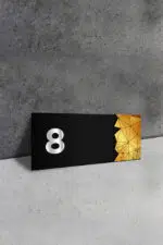 Dekoratif Aynalı Kapı Numarası Pleksi NO: 8, Gold - Görsel 2