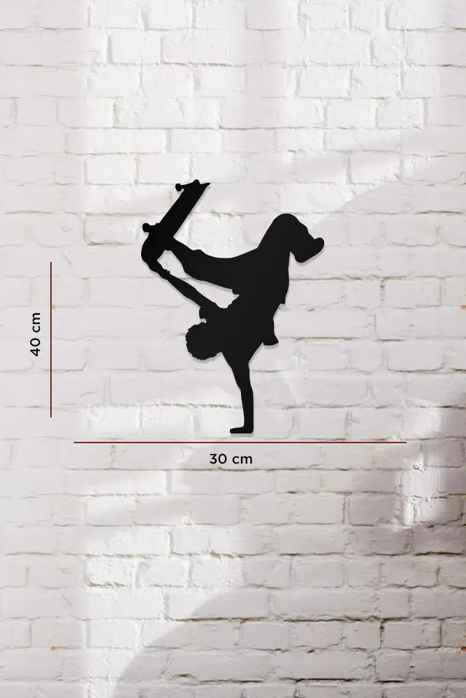 Kaykay Temalı Dekoratif Ahşap Tablo - Görsel 3