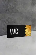 Dekoratif Aynalı Kapı Numarası Pleksi Wc Tabelası, Gümüş - Görsel 2