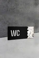 Dekoratif Aynalı Kapı Numarası Pleksi Wc Tabelası, Gold - Görsel 2