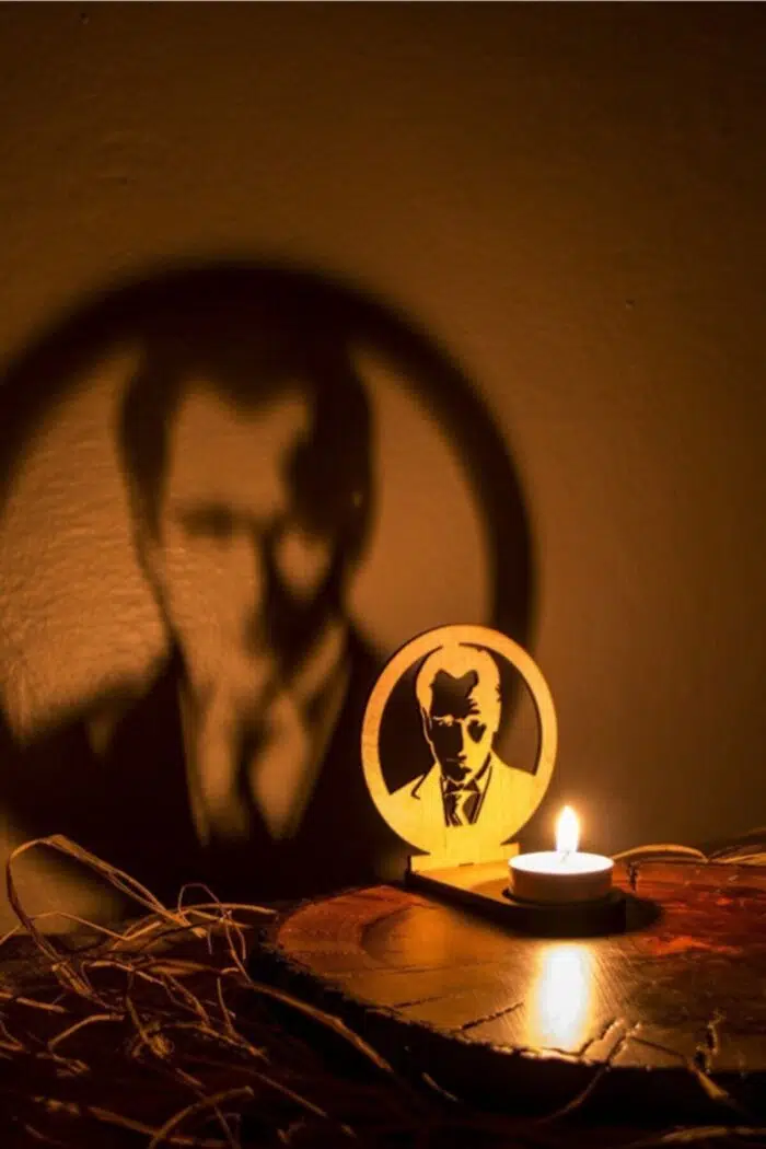 Mustafa Kemal Atatürk Temalı Gölge Mumluk - Görsel 2