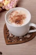 Kalp Desenli Ahşap Bardak Altlığı 4'lü - Görsel 2