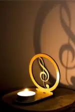 Sol Anahtarı & Müzik Temalı Gölge Mumluk - Görsel 2