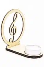 Sol Anahtarı & Müzik Temalı Gölge Mumluk