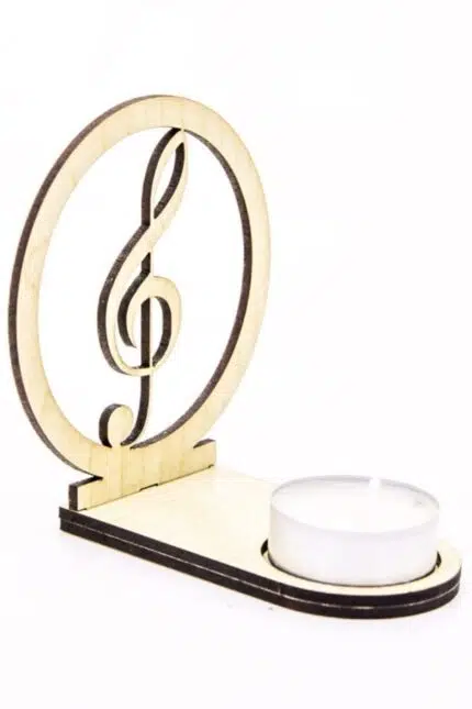 Sol Anahtarı & Müzik Temalı Gölge Mumluk