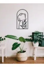 Kadın & Yaprak Temalı Dekoratif Ahşap MDF Tablo - Görsel 2
