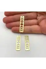 Ay Evresi Aynalı Pleksi Anahtarlık Gold Renk