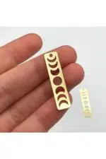 Ay Evresi Aynalı Pleksi Anahtarlık Gold Renk - Görsel 2