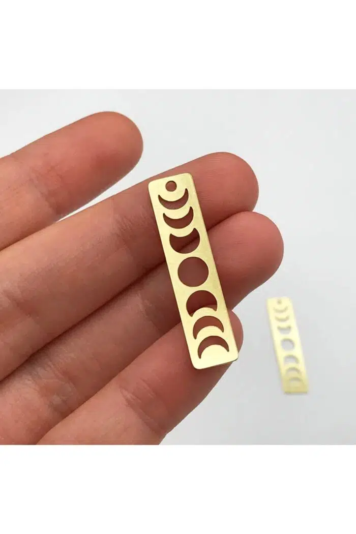 Ay Evresi Aynalı Pleksi Anahtarlık Gold Renk - Görsel 2