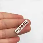 Ay Evresi Aynalı Pleksi Anahtarlık Gümüş Renk