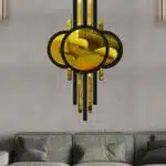 Ay Evreli Model Asimetrik Aynalı Pleksi Mdf Tablo Gold