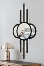 Ay Evreli Model Asimetrik Aynalı Pleksi Mdf Tablo Gümüş - Görsel 2