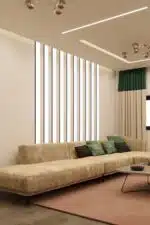 Dekoratif Ahşap Mdf Şerit Duvar Panelleri Beyaz