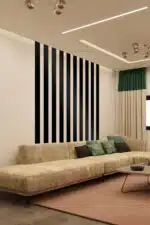 Dekoratif Ahşap Mdf Şerit Duvar Panelleri Siyah