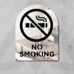 Dekoratif Pleksi Aynalı No Smoking Uyarı Levhası, Gümüş
