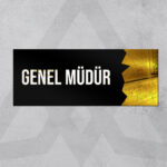 Dekoratif Aynalı Kapı İsimliği Pleksi Genel Müdür Tabelası, Gold