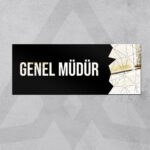 Dekoratif Aynalı Kapı İsimliği Pleksi Genel Müdür Tabelası, Gümüş