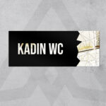 Dekoratif Aynalı Kapı İsimliği Pleksi Kadın WC Tabelası, Gümüş