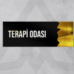 Dekoratif Aynalı Kapı İsimliği Terapi Odası Tabelası, Gold