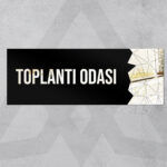 Dekoratif Aynalı Kapı İsimliği Toplantı Odası Tabelası, Gümüş