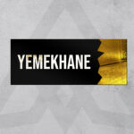 Dekoratif Aynalı Kapı İsimliği Yemekhane Tabelası, Gold