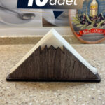 Ahşap Dekoratif Peçetelik Dağ Temalı Ahşap Renk 10 Adet