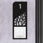 Dekoratif Daire Kapı Numarası Zil Priz Çerçevesi, No: 1