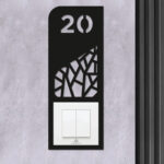 Dekoratif Daire Kapı Numarası Zil Priz Çerçevesi, No: 20