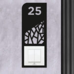 Dekoratif Daire Kapı Numarası Zil Priz Çerçevesi, No: 25