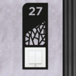 Dekoratif Daire Kapı Numarası Zil Priz Çerçevesi, No: 27