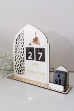 Ahşap MDF Dekoratif Ramazan Takvimi, Ahşap Manuel İmsakiye, Pleksi Detaylı