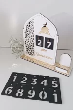 Ahşap MDF Dekoratif Ramazan Takvimi, Ahşap Manuel İmsakiye, Pleksi Detaylı - Görsel 2