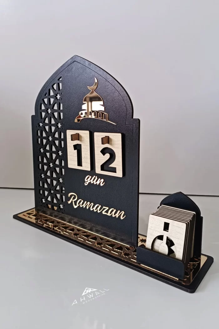 Ahşap MDF Dekoratif Ramazan Takvimi, Ahşap Manuel İmsakiye, Pleksi Detaylı - Görsel 9