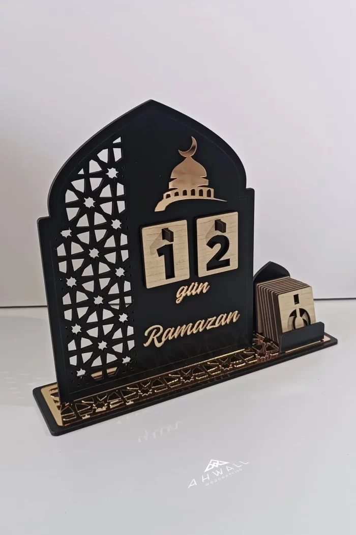 Ahşap MDF Dekoratif Ramazan Takvimi, Ahşap Manuel İmsakiye, Pleksi Detaylı - Görsel 8