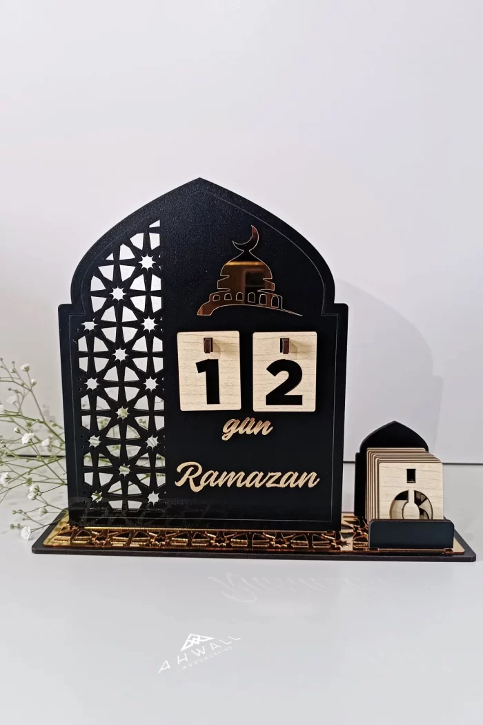 Ahşap MDF Dekoratif Ramazan Takvimi, Ahşap Manuel İmsakiye, Pleksi Detaylı - Görsel 7