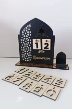 Ahşap MDF Dekoratif Ramazan Takvimi, Ahşap Manuel İmsakiye, Pleksi Detaylı - Görsel 6